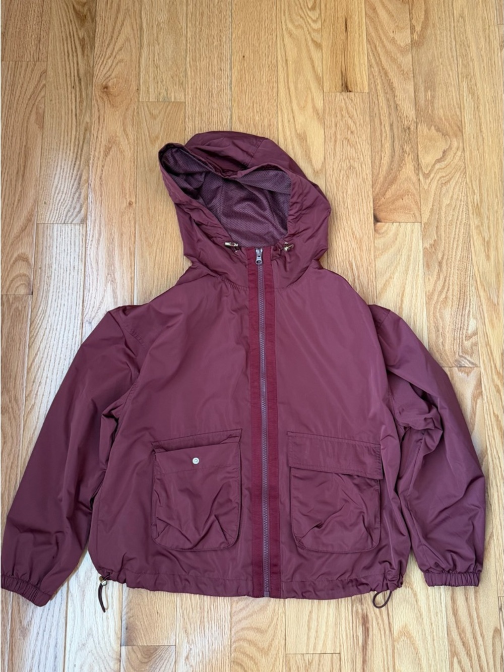 Old Navy Burgundy Hooded Bomber Jacket